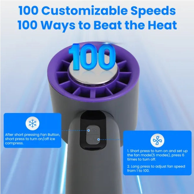 Speed Handheld Fan With Ice Cooler High Speed Turbo