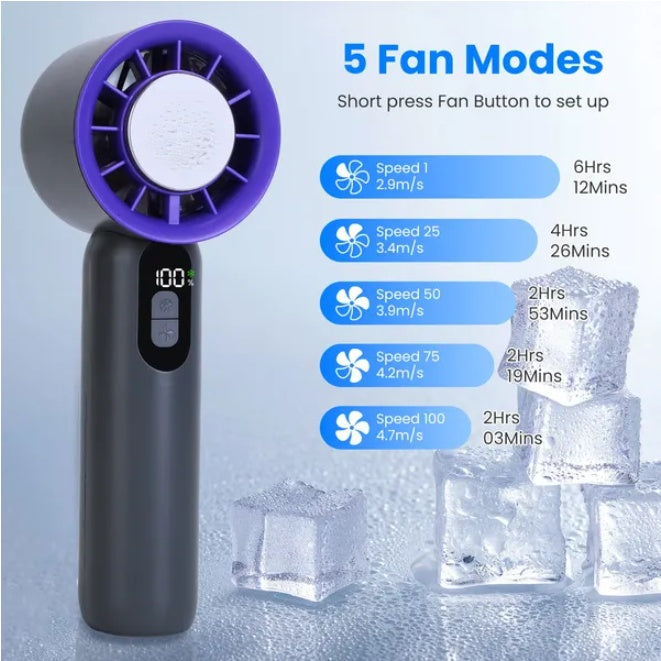 Speed Handheld Fan With Ice Cooler High Speed Turbo